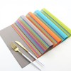 6pcs Placemats PVC Non Slip Washable Heat Resistant Rainbow Stripe