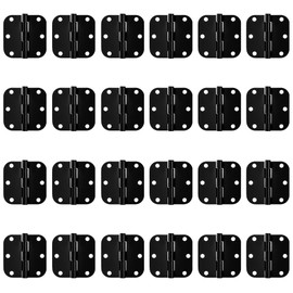 Zion Round Matte Black Door Hinges - Bundles (24 Pack)