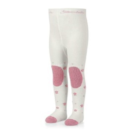 Sterntaler Crawling Tights Mouse - ABS Tights for Girls - Children's Tights with Non-Slip Nubs on Knee, Instep and Sole - Crawling Tights for Crawling Adventures, ecru