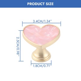 6 Sets Pink Heart-Shaped Cabinet Knobs Zinc Alloy Drawer Pulls Decorative Handles for Dresser Wardrobe Kitchen Cabinets Single Hole Pulls Suitable for Living Room Bedroom Kitchen Furniture Hardware
