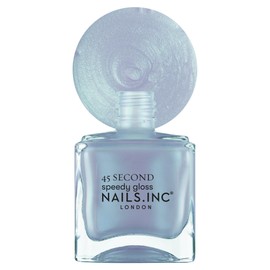 Nails Inc 45 Second Speedy Gloss, Brooke, Blue Shimmer, Metallic, No Chip, Long Lasting, Quick Dry, Air Dry, Professional Manicures & Pedicures, Fingernails & Toenails, Vegan Nail Polish, 0.47 Fl Oz