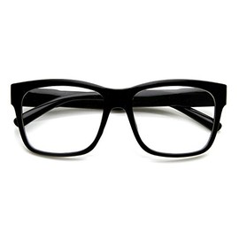 Robelli Vintage Retro Black Frame Clear Lens Geek Nerd Glasses