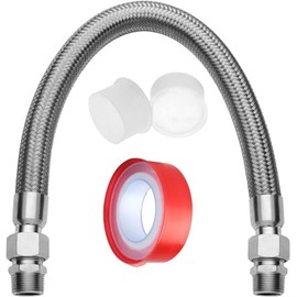 Industrial Grade Compressor Jumper Hose Kit 3/4" NPT Male, 15" Length, 450 PSI and 750°F, Heavy-Duty 3/4" -Air Hose with Two Rotating Male Adapters for Air Compressors – Durable & High-Temp