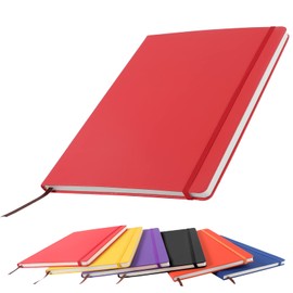 A4 Notebook, Notebook A4 Note Book A4 Notepad The Notebook for School Office Home Business Writing Pads & Diaries Taking 160 Pages (80 Sheets)-Red