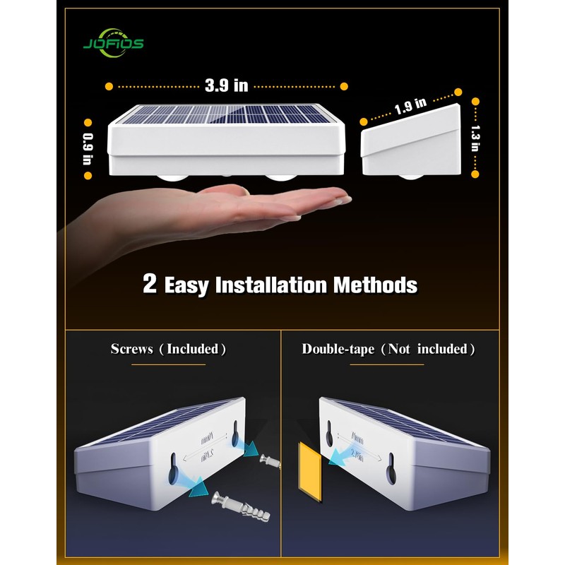 Solar Fence Lights 8 Pack, 50 Lumens Outdoor Fence Solar