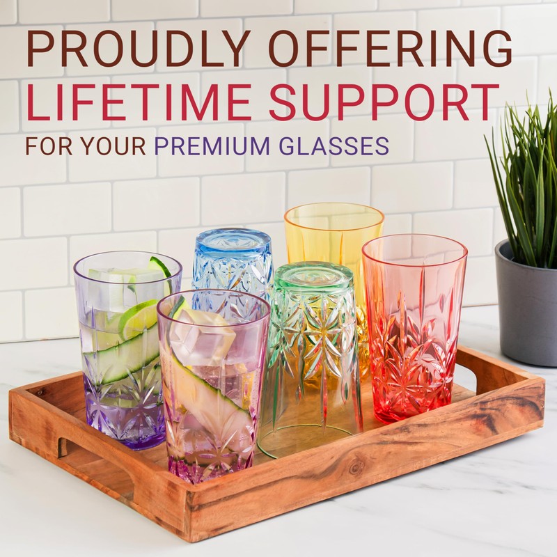 Bravario Royal Plastic Drinking Tumbler, Premium Quality Water Glasses, Dishwasher-Safe