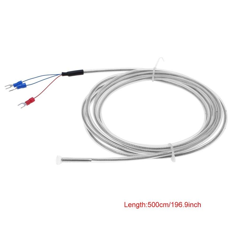 Walfront PT100 5M Thermocouple Wire 3 Wire Sensor Probe High