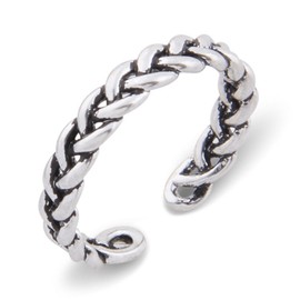 Iszie 925 Sterling Silver Braided Celtic Love Knot Vintage Twisted Open Rings for Girls Women