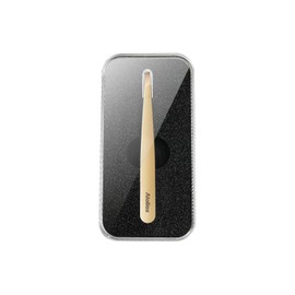 AioBos Tweezers Tweezers Gold Tweezers Stainless Steel Beveled Tip Precision Eyebrow Tweezers Care Eyebrow Beard Hair Waste Bristles Thin Bristles Unisex with Storage Box