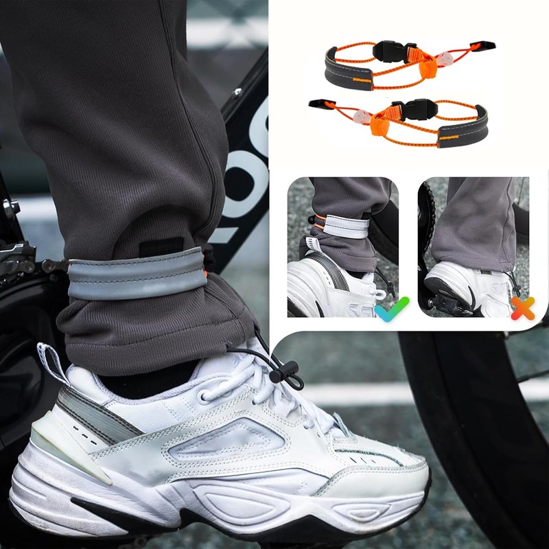 2 pcs Reflective Cycling Trouser Clips,for Cycling,Running Outdoor Use