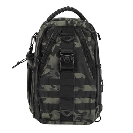 SUIKIHUM Fishing Tackle Backpack for Men, Sling or Backpack Style with Rod Holder, Waterproof, Great for Anglers, Boat Fishing, Hiking Trips, Camouflage