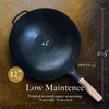 Mammafong Preseasoned Flat Bottom Carbon Steel Wok (12 inch Preseasoned