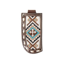 Nocona Belt Co. Cross Embroidered Knife Sheath, Brown