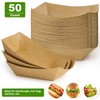 Ocmoiy 5lb Extra Large Paper Food Trays, 50 Pack Heavy