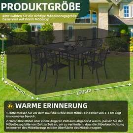 FORTRY Cover Garden Furniture Waterproof, Winterproof Protective Cover Garden Furniture, 420D Oxford Tarpaulin for Garden Table, Furniture Sets, Patio Furniture, Rectangular Table Cover, Garden