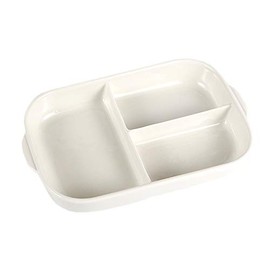 Sizikato Rectangular Ceramic Divided Plate Dinner Plate Luncheon Plate Fruit Salad Plate. 9 Inches