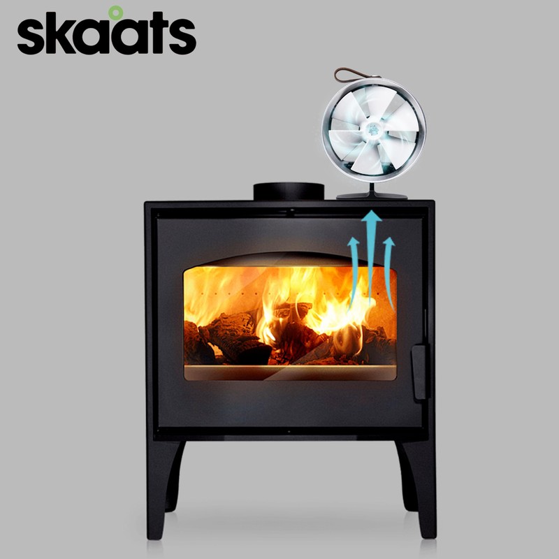 Skaats Premium Stove Top Fan for Wood Burners - Black