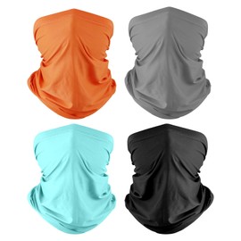 Co-Goldguard Neck Gaiter,4 Pack Face Bandana Cool Sun UV Protection Breathable Cover Tube Dust-Proof Reusable Washable Motorcycle Scarf for Women Men Outdoor …
