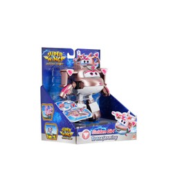 Super Wings EU780233 Transformation Plane Golden Girl in Rose Gold White, Approx. 12.5 cm Toy Figure for Children, Transformable Toy Plane and Robot Figure