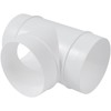 4" Inch Pack of 2 Plastic White 3 Way T