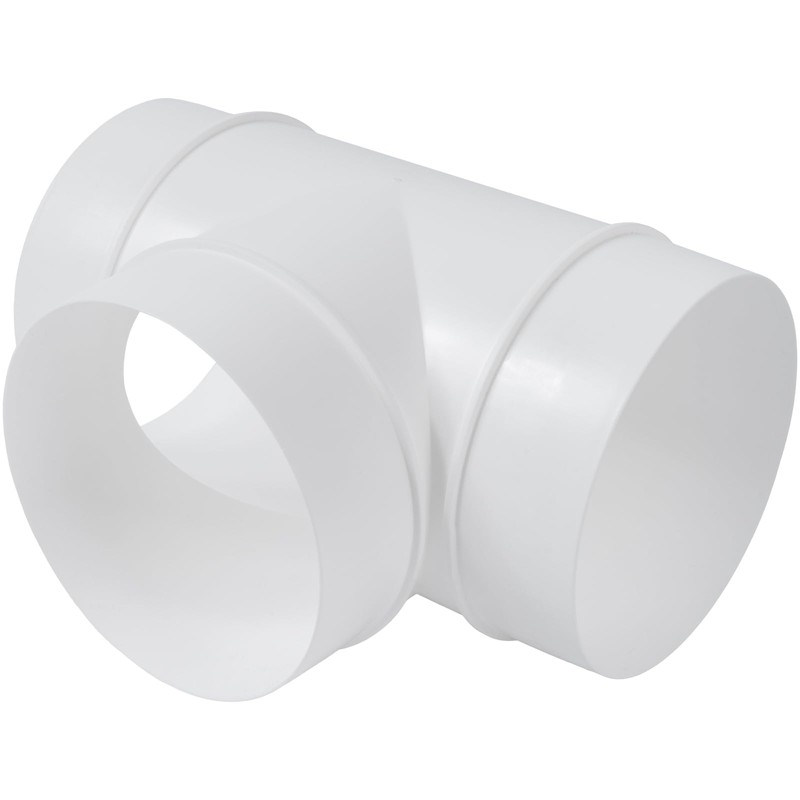 4" Inch Pack of 2 Plastic White 3 Way T