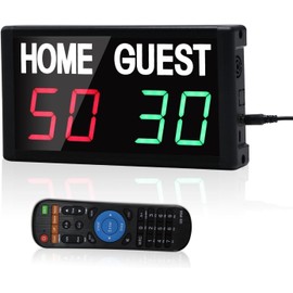 GAN XIN Electronic Scoreboard Portable LED Scoreboard 1.8 Inch Digital Scoreboard with Remote Control for Basketball, Football, Volleyball