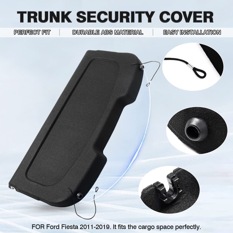 Powerty Cargo Cover for Ford Fiesta Hatchback 2011-2019 Retractable Trunk