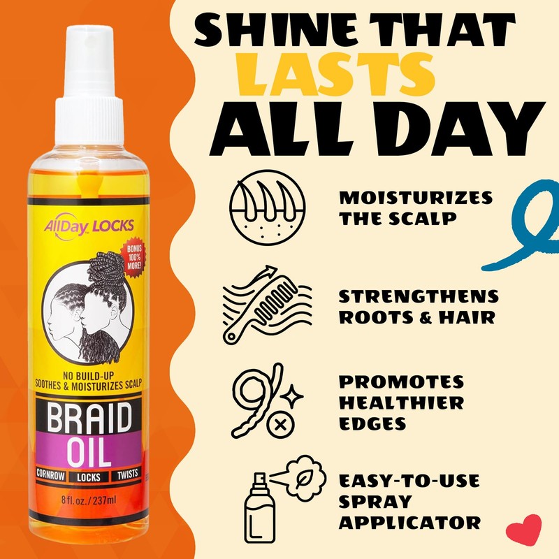 AllDay Locks Braid Oil Soothes, Moisturizes Dry & Itchy Scalp