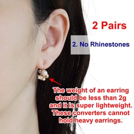 2 Pairs of Comfortable Pierced Look Invisible Clip On Earring Converters Findings Components earrings converters pierced to clip on earrings