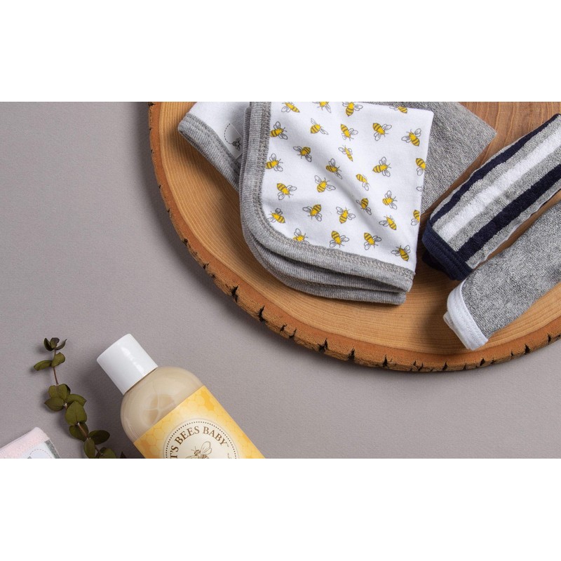 Burt's Bees Baby Set of 3 Washcloth 100% Organic Cotton,