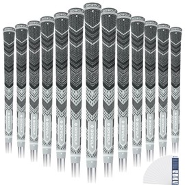Gowolf Golf Grips Cord Rubber Multi-compound Golf Driver Irons Club Choose 13 Grips with 15pcs Tapes (Gray, Standard)