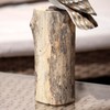 Barn Owl on Driftwood Wooden Perch Base 10x25x10cm Decorative Ornament