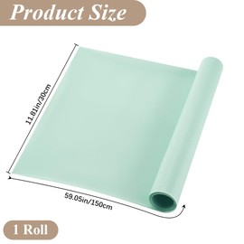 CREATCABIN Kitchen Shelf Liners Cabinet Liner Drawer Mats Non Adhesive EVA Shelf Liners Non-Slip Washable Waterproof Oilproof Pad Protectors for Fridge Pantry Closet Cupboard Green 11.81x59.05Inch