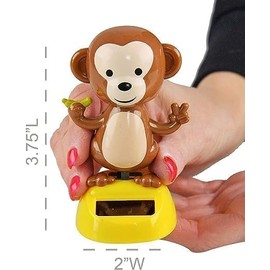 Ymhapp Cute Monkey Solar Power Dancing Monkey Figure for Car Dashboard Desktop Decor for Kids Teens Solar Power Kits Novelty Auto Decoration