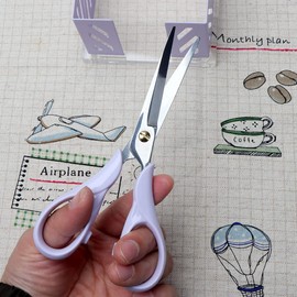 6.5" Office Scissors Purple Craft Scissors Round Body All Purpose Shears Professional Tailor Dressmaker Fabric Shears (Purple Scissors)