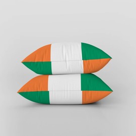 ggaimwf Irish Flag Cushion Covers Ireland Sofa Cushion Patriotic National Flag Pillow Covers Home Decorative Throw Pillowcase with Invisible Zip Chair Bedroom Living Room 45x45cm Set of 2