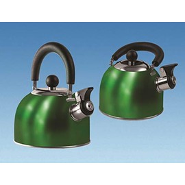 Green 1.6 Litre Gas Hob Kettle with Folding Handle Caravan Motorhome