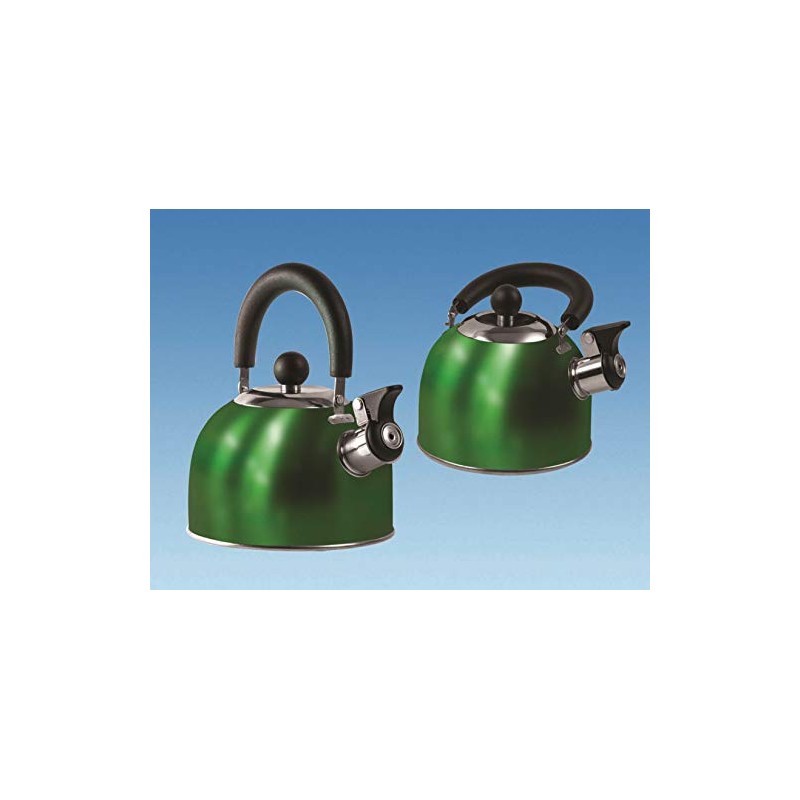 Green 1.6 Litre Gas Hob Kettle with Folding Handle Caravan