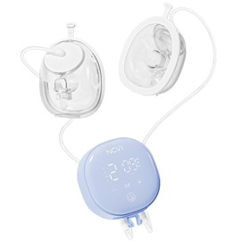 NCVI Wearable Breast Pump Hands Free with 21/24mm Flange, Portable Breastfeeding Pump with Motor Buckle for Travel & Work Equipped with Third-Generation Anti-Spill Collection Cups (On-The-Go Size)