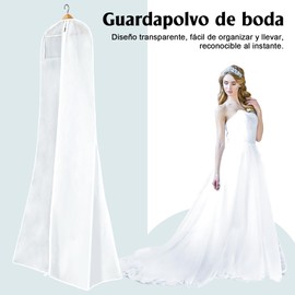 Bolsa para vestido de novia, bolsa transparente 180x70cm, ideal para vestidos largos, protege tu exclusivo vestido novia y otros trajes especiales, perfecta para guardar prendas de boda
