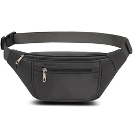 Bum Bag Waist Bag Sport Waterproof Belt Bag Women Men Sports Bag Outdoor Travel Hiking Running Jogging Dog Training, gray, outdoor sports