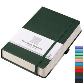 AHGXG AHGXG Lined Journal Notebook - 320 Numbered Pages Thick Journal for Writing A5 College Ruled Notebook, 100gsm Lined Paper, Leather Hardcover, for Women Men Work Office School, 5.75' X 8.38'-Green