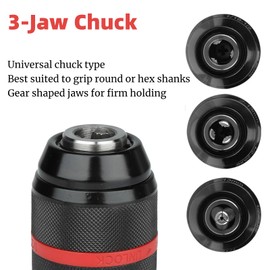 VINGVO Self Tightening Drill Chuck, 1/2-20unf Mount 2~13mm Keyless Hand Drill Chuck Replacement Drill Head Multi Keyless Chuck Hand Drill Chuck for Impact Driver Multiple Purposes