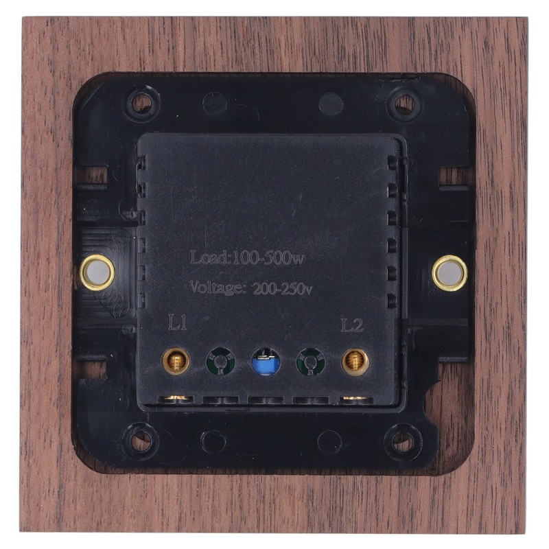 Dimmer Switch with Brass Knob Black Walnut Wood Rotary Dimming