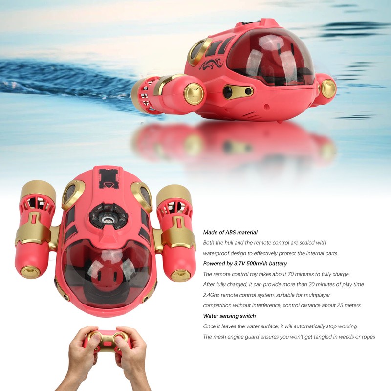 Remote Control Motorboat with 500mah Battery Submarine Spray Gasboat for
