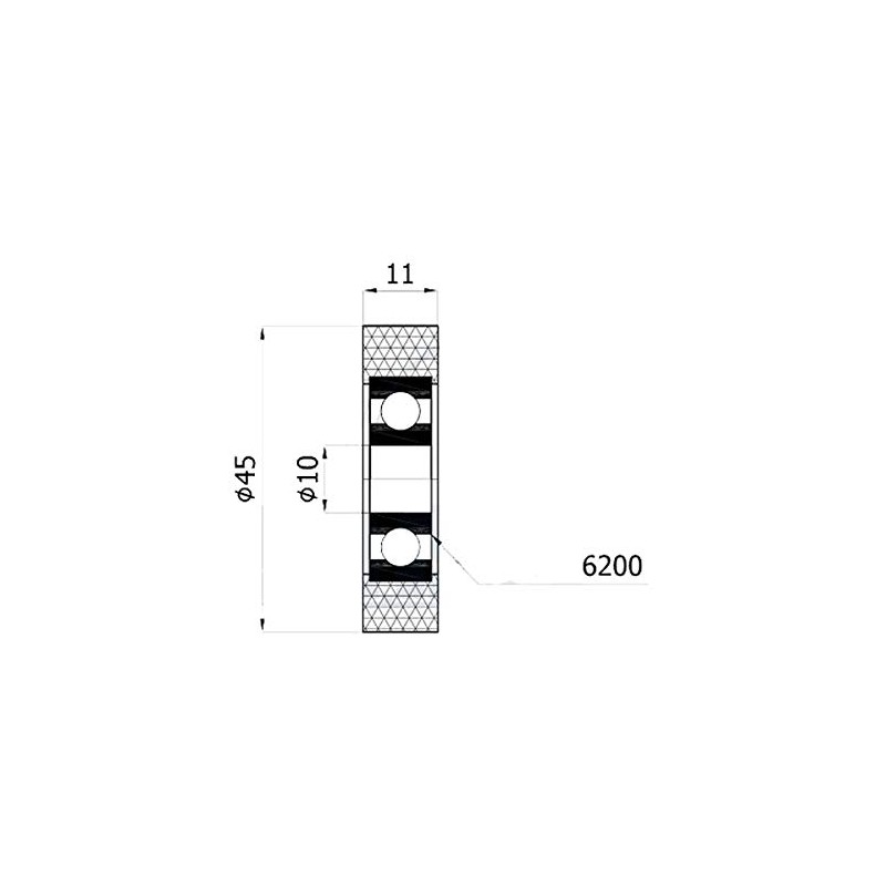 ZAB/S Polyurethane Wheels Rollers – Polyamide with Ball Bearings Plastic