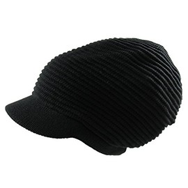 RW Rasta 100% Cotton Knitted Beanie (Black/Brim)