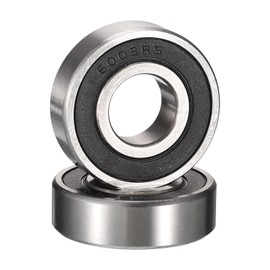 HiPicco 6003-2RS Deep Groove Ball Bearings, ID 17mm x OD 35mm x Width 10mm Double Rubber Sealed Ball Bearing Pre-Lubricated Chrome Steel Z2 Lever 2pcs