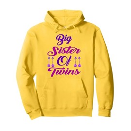 Big Sister Of Twins New Big Sister Sibling Gifts Pullover Hoodie