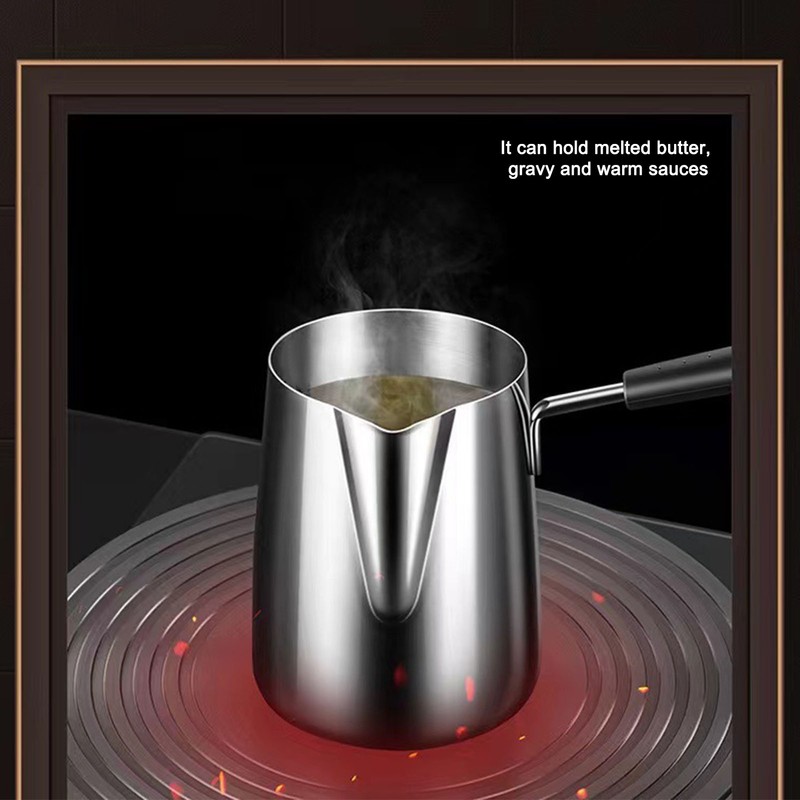 Coffee Milk Frothing Pitcher Cup 304 Stainless Steel Long Handle